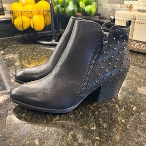 Elegant Black Studded Ankle Booties